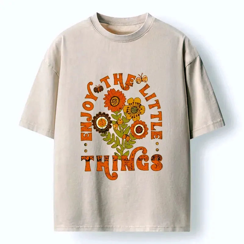 Kyoto-Lion Enjoy The Little Things Flowers Washed T-Shirt