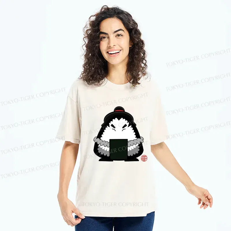 Kyoto-Lion Onigiri Samurai Washed T-Shirt