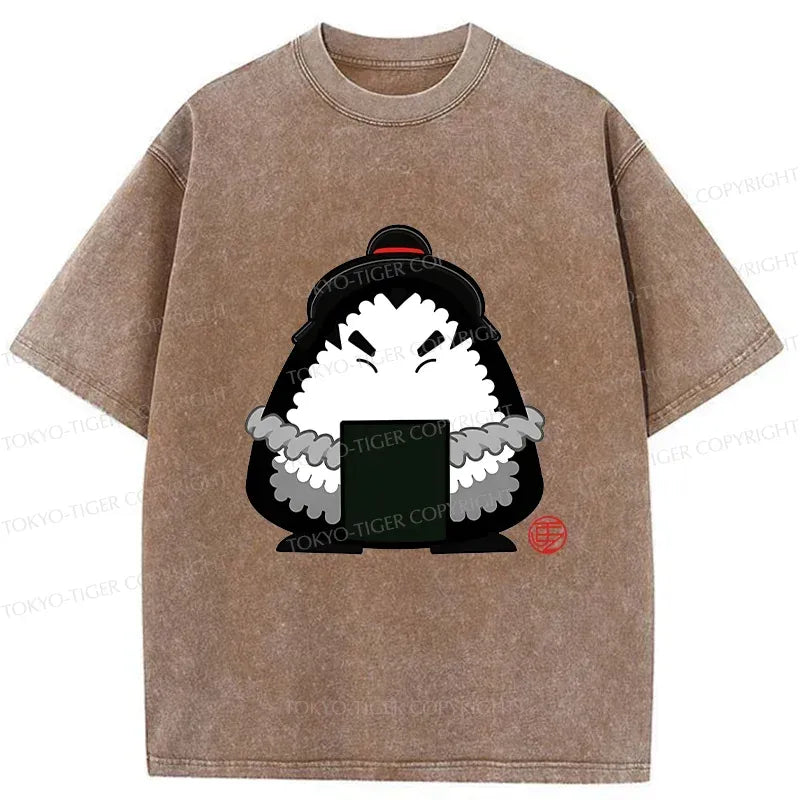 Kyoto-Lion Onigiri Samurai Washed T-Shirt