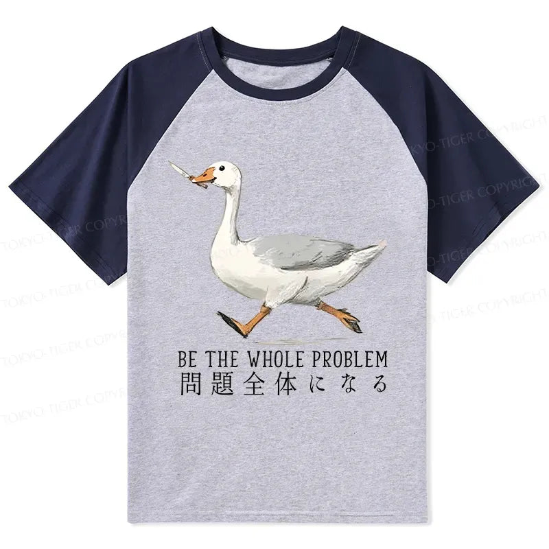 Kyoto-Lion Running Stupid Goose Raglan T-shirt