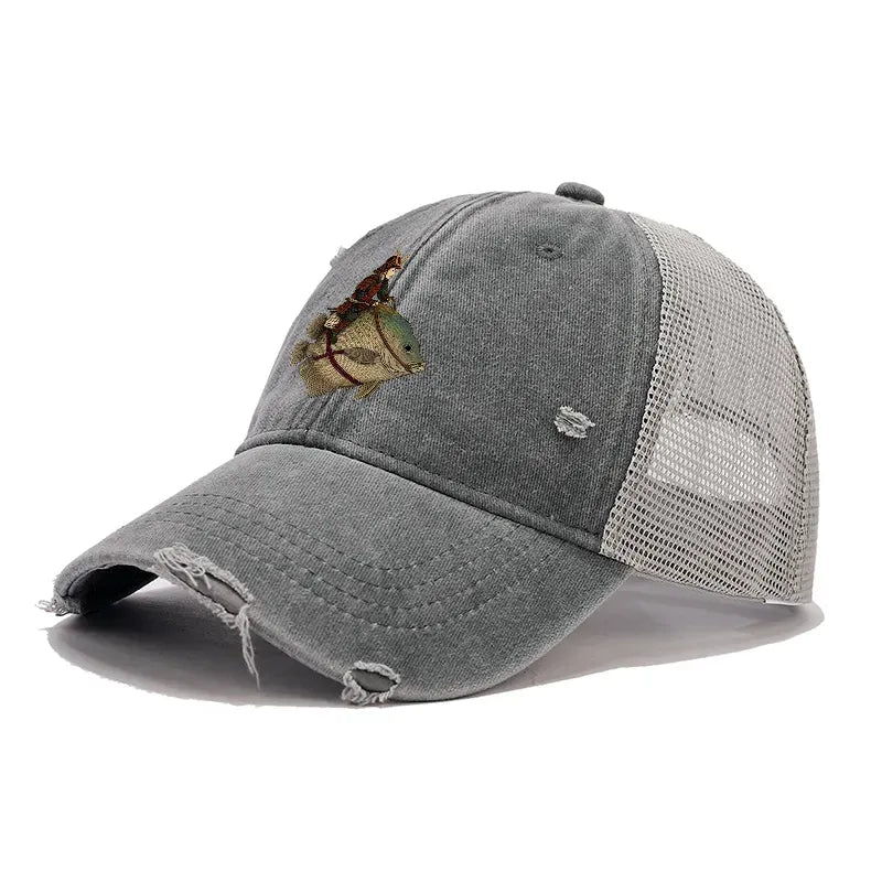 Samurai fish trucker cap vintage style