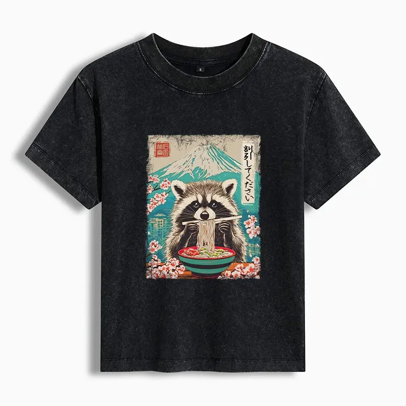 Funny Raccoon Ukiyo-e Shirt Best Seller
