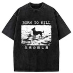Kyoto-Lion Chihuahuas Are Natural Killers Washed T-Shirt