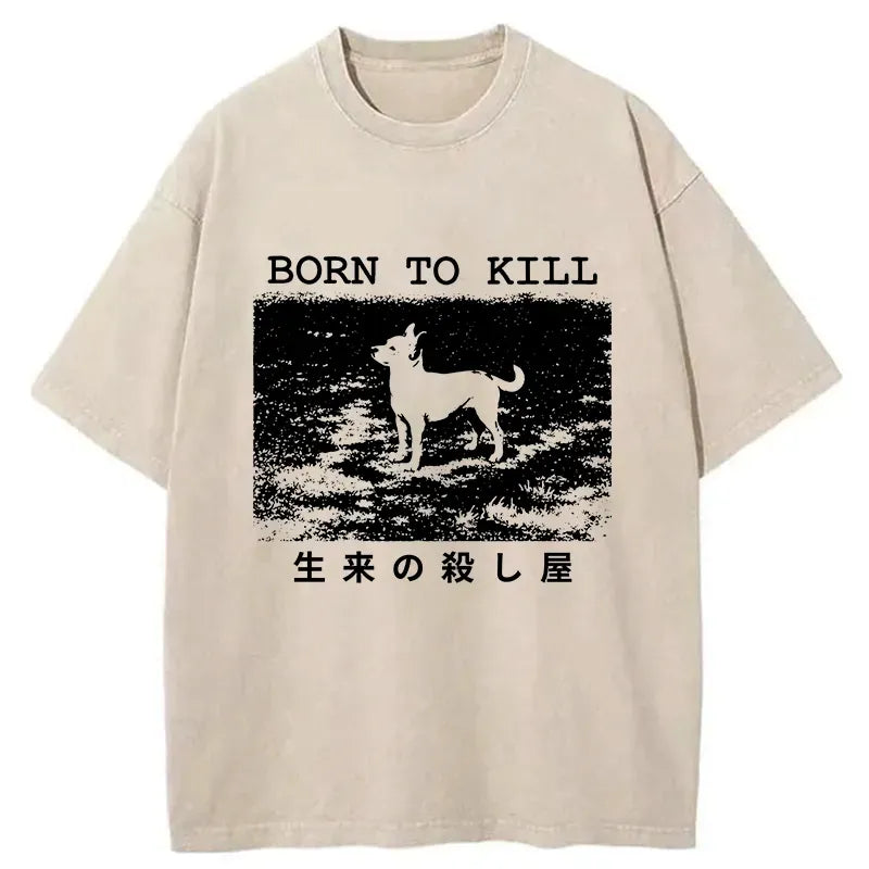 Kyoto-Lion Chihuahuas Are Natural Killers Washed T-Shirt