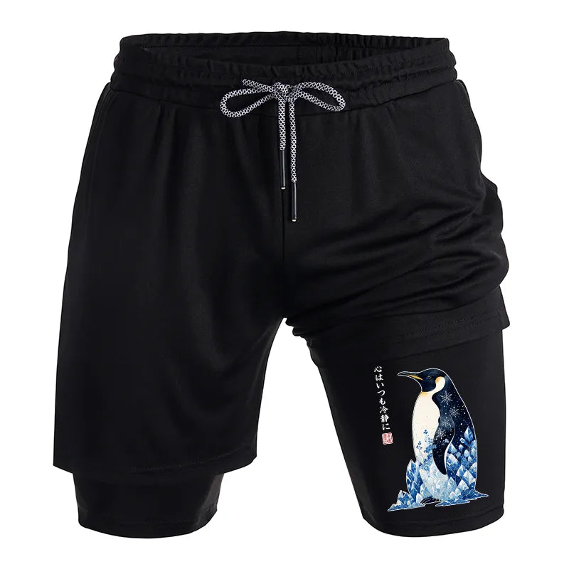 Kyoto-Lion Keep Calm Penguin Training Shorts