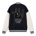 Kyoto-Lion Japanese Baka Cat Embroidery Varsity Jacket