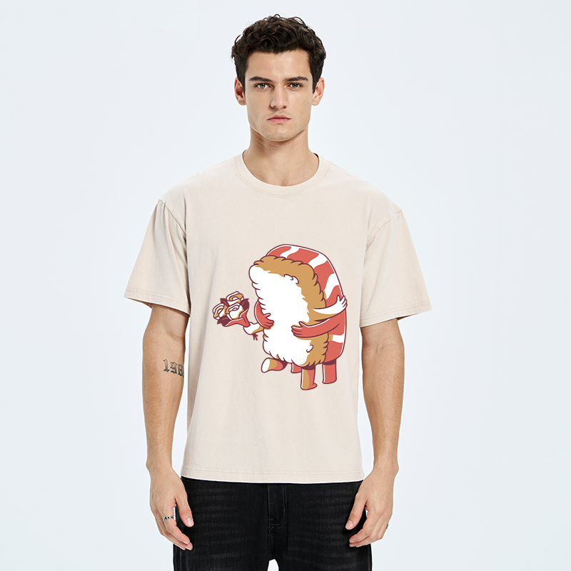 Japanese vintage washed t-shirt for daily wear