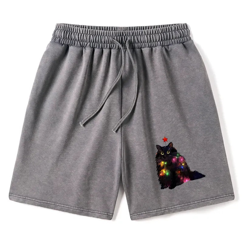 vintage christmas cat shorts gift for him