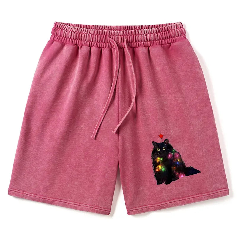vintage christmas cat shorts gift for him