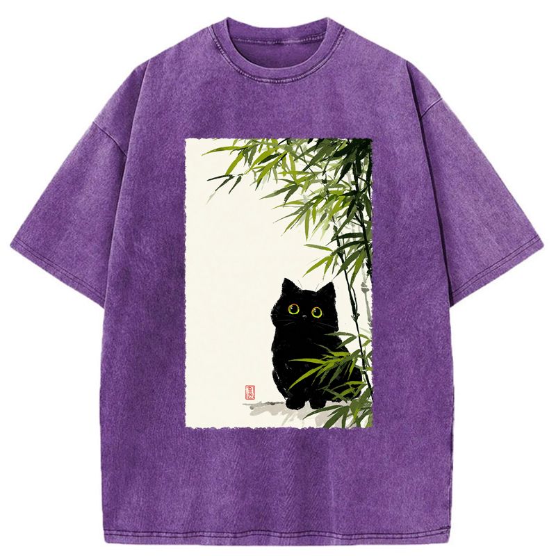 Ukiyo-e Washed Cotton T-Shirt for Summer