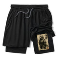 Kyoto-Lion Retro Raccoon Samurai Training Shorts