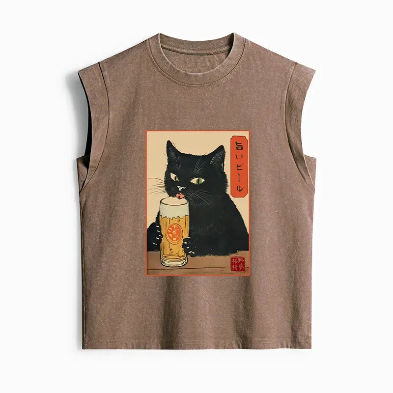 Womens Cotton Washed Tank Top for Summer