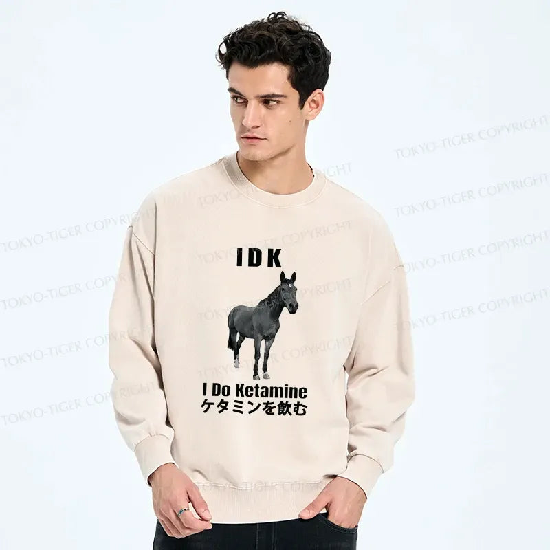 Kyoto-Lion IDK I Do Ketamine Washed Sweatshirt