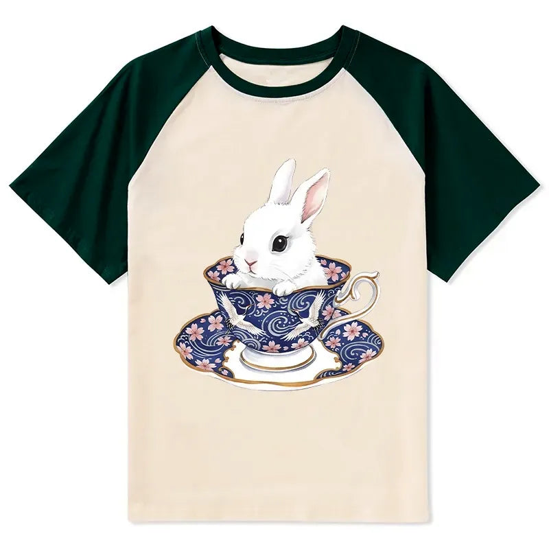 Kyoto-Lion Tea Set T-shirt for Summer