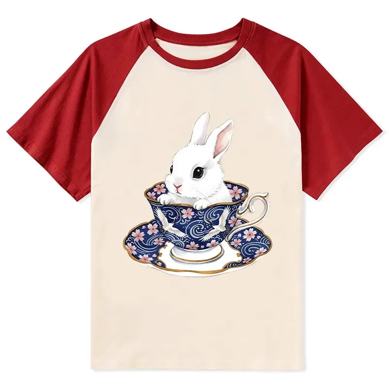 Japanese Cute Rabbit Raglan Tee