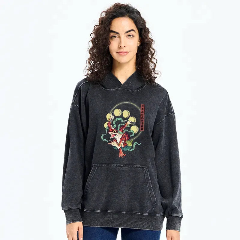 Kyoto-Lion Frog Monster Japanese Washed Hoodie