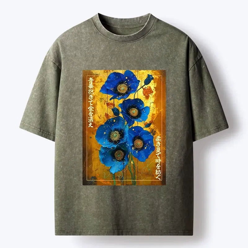 Kyoto lion shirt with golden background on sale