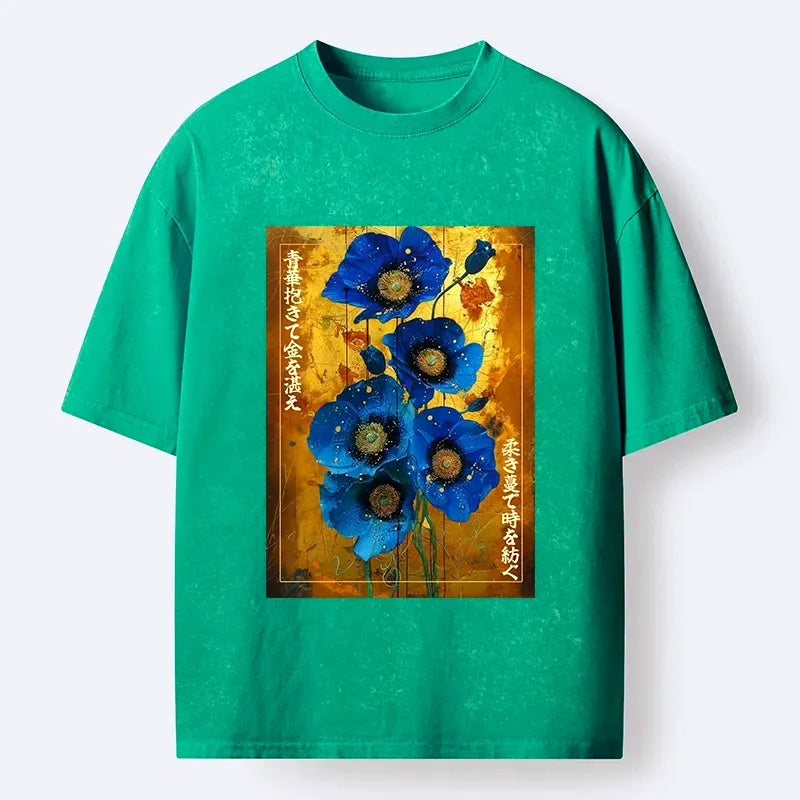Japanese vintage washed t-shirt for streetwear