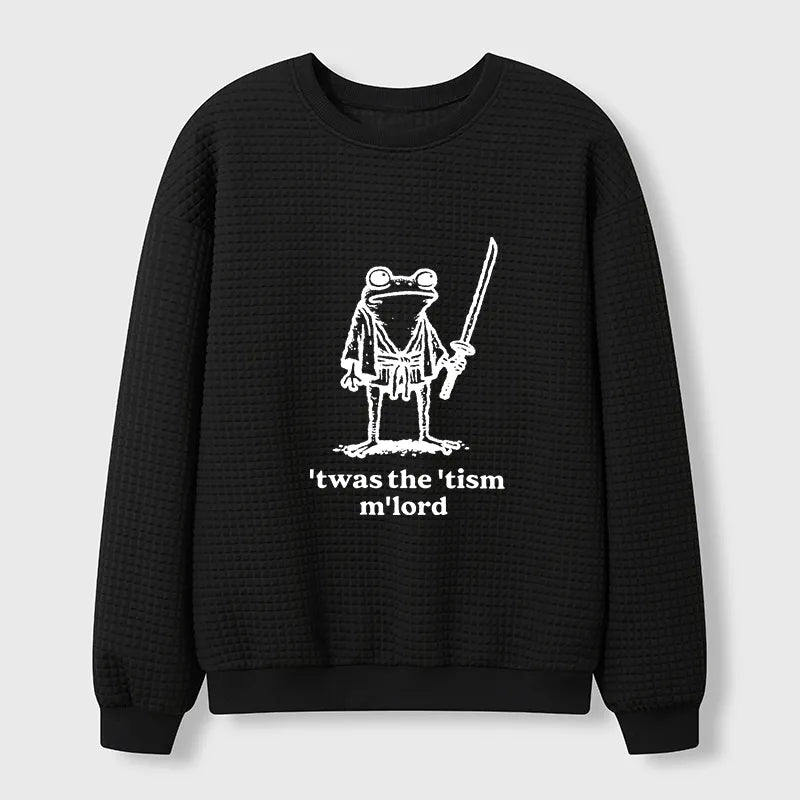 Kyoto-Lion Focused Samurai Frog Waffle Sweatshirt