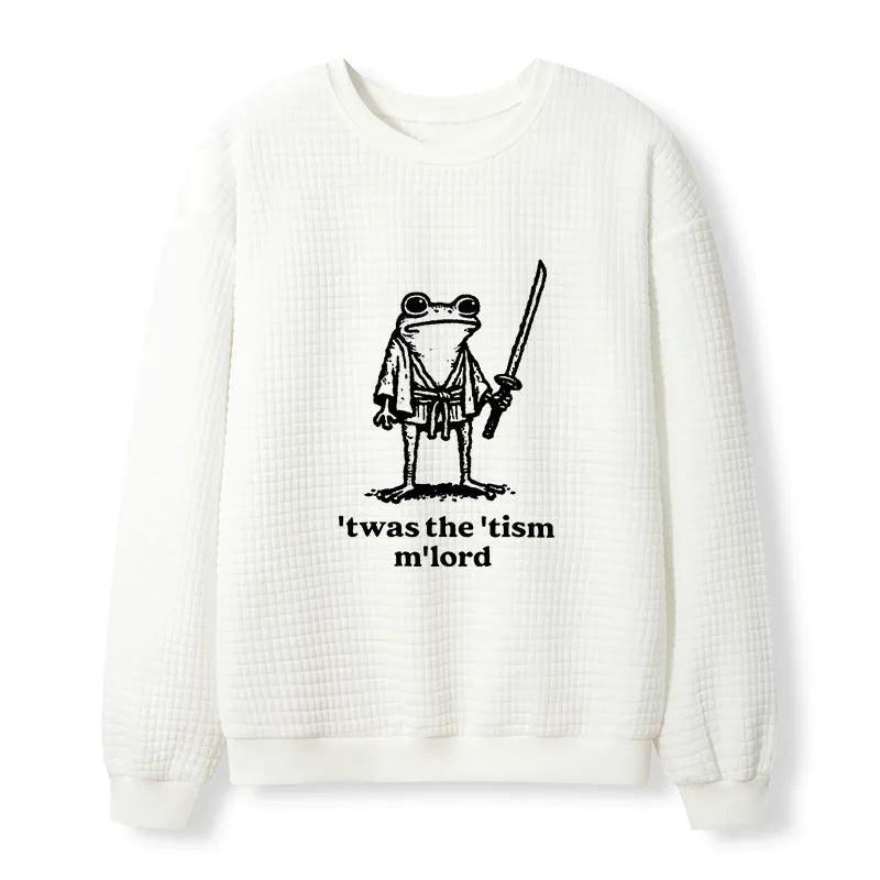 Kyoto-Lion Focused Samurai Frog Waffle Sweatshirt