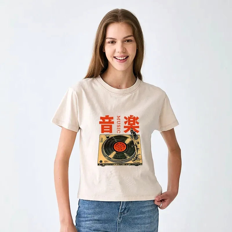 Retro Music Player T-shirt for Women