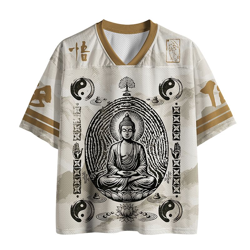 Zen Buddha Mesh Jersey for Daily Wear