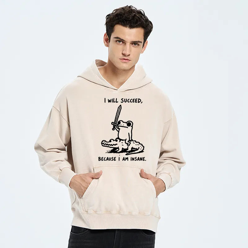 Kyoto-Lion Warrior Frog Funny Meme Washed Hoodie