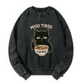 trendy Japanese washed sweatshirt for casual