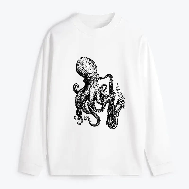 Best Seller Unique Octopus Saxophone T-Shirt for Beach Vacation