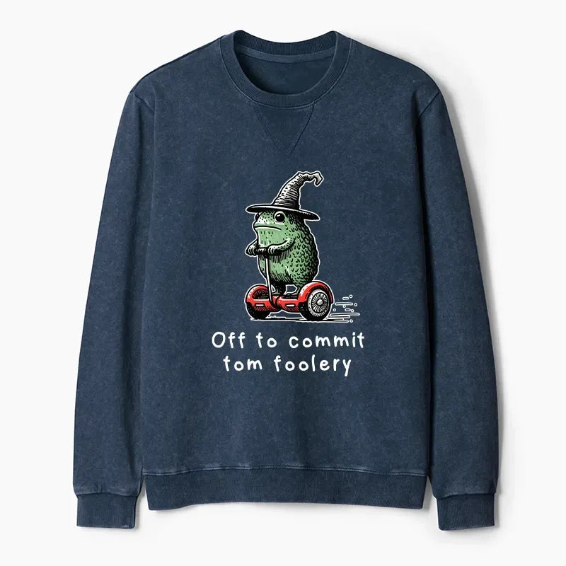 Frog Riding Scooter Sweatshirt for Streetwear