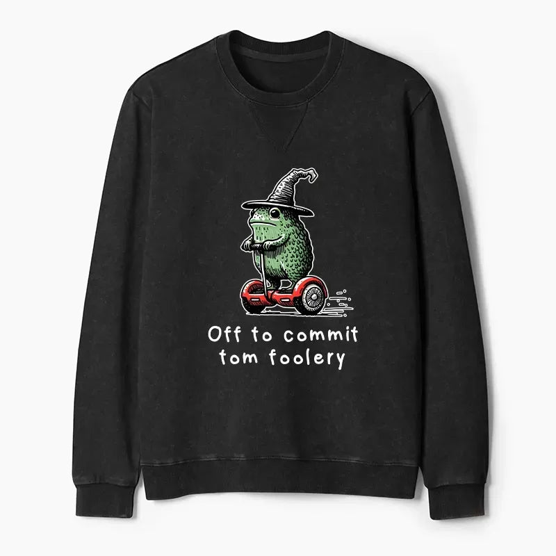Frog Riding Scooter Sweatshirt for Streetwear
