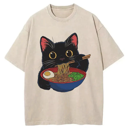 Vintage Cat Ate Ramen T-Shirt for Casual Wear
