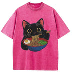 Ukiyo-e Black Cat T-Shirt Gift for Her