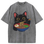 Vintage Cat Ate Ramen T-Shirt for Casual Wear