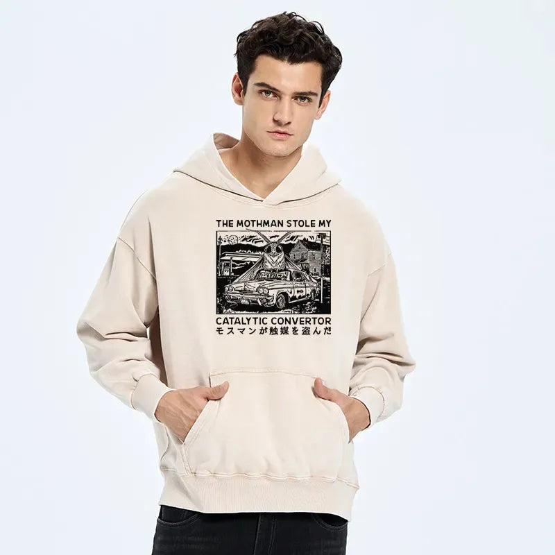 Kyoto-Lion The Night Mothman Stole My Converter Washed Hoodie