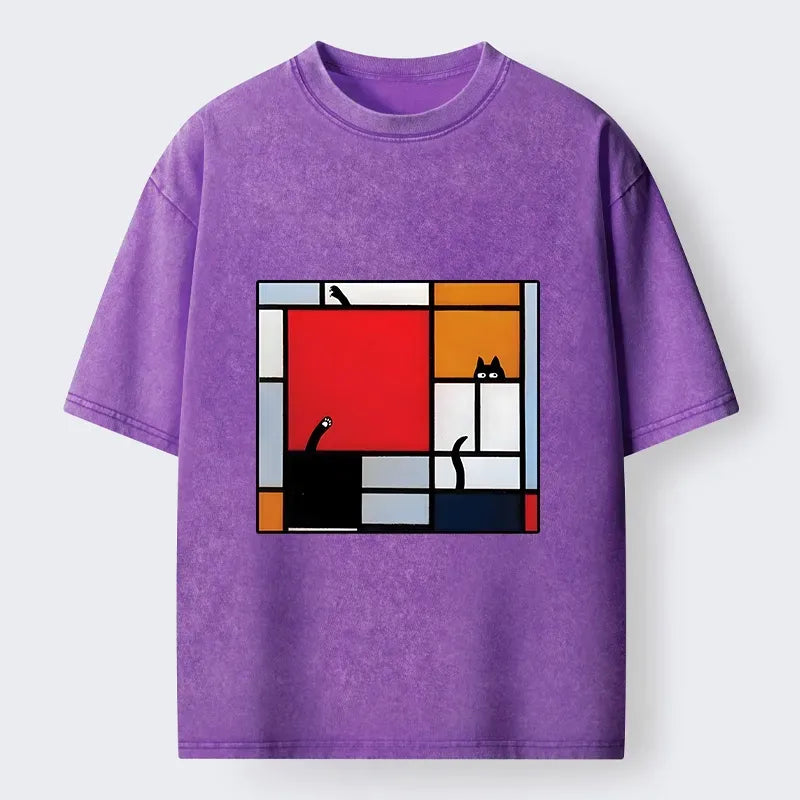 Hide and Seek Cat T-Shirt for Summer Vacation