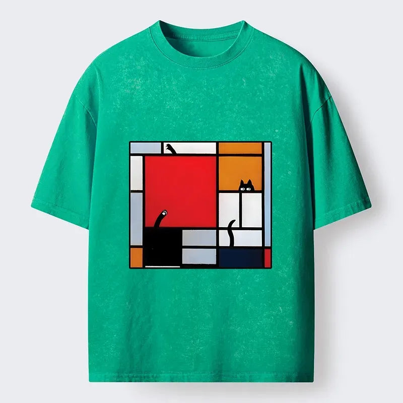 Hide and Seek Cat T-Shirt for Summer Vacation