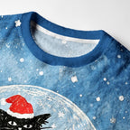 Kyoto-Lion Snowglobe Mischief Fuzzy Christmas Ugly Sweatshirt