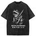 Japanese Frog Samurai Washed T-Shirt