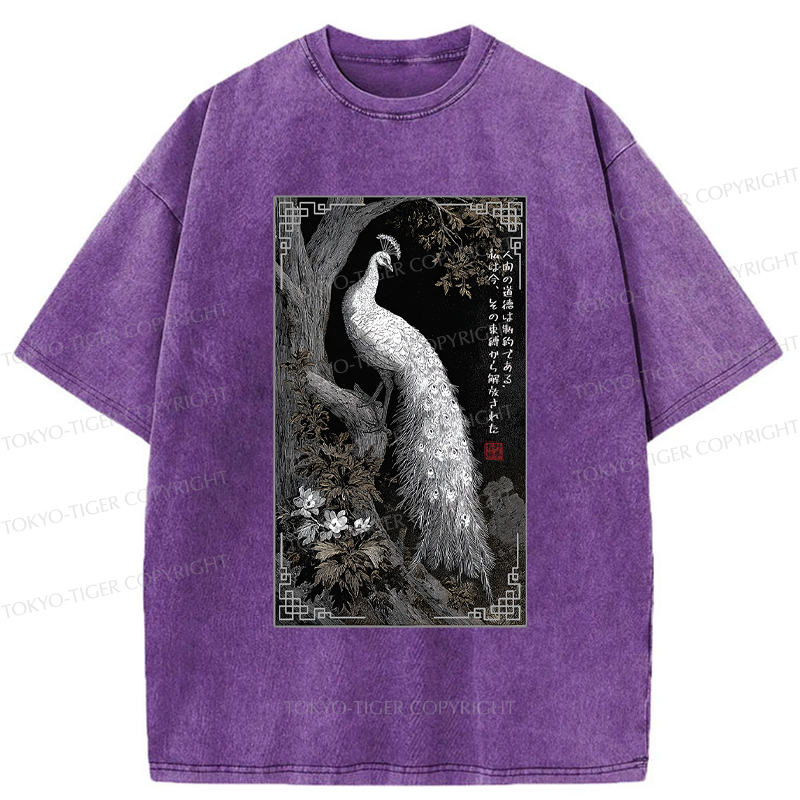 Peacock Washed T-Shirt for Everyday