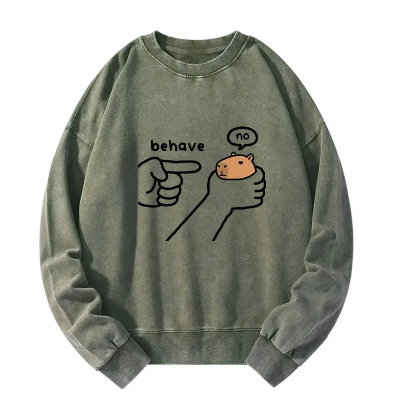 Kyoto-Lion Dishonest Capybara Washed Sweatshirt