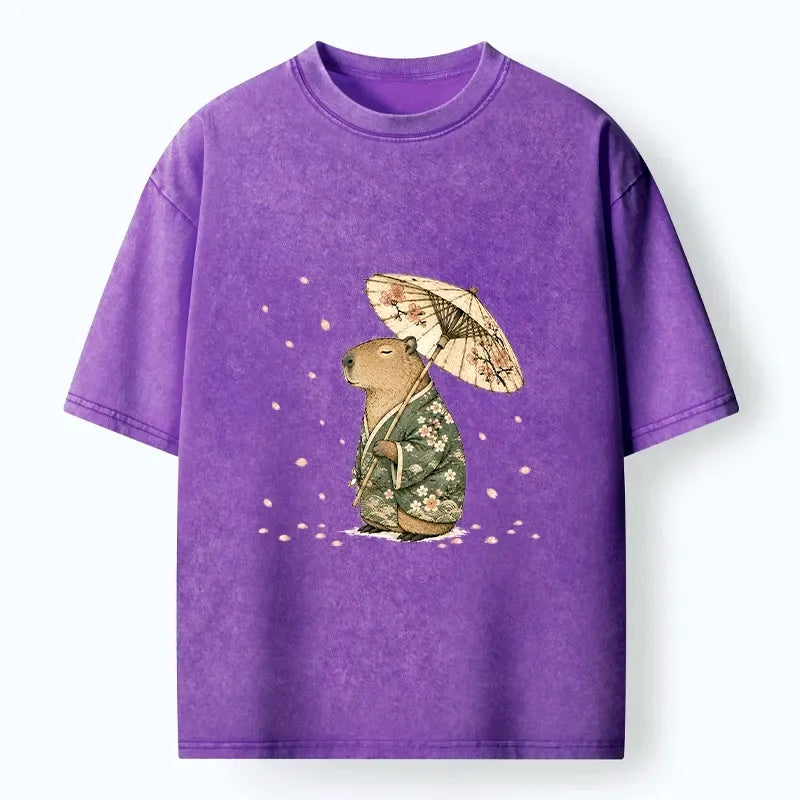 Japanese Capybara Sakura T-Shirt On Sale