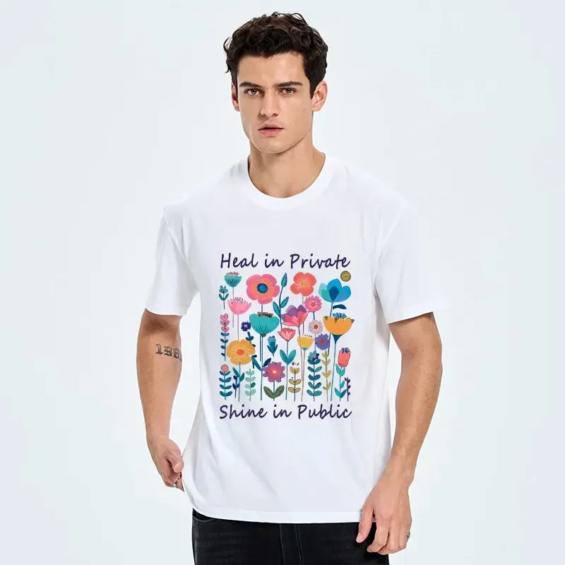 Kyoto Lion Wildflower Growth Unisex Cotton T-Shirt