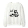 Kyoto-Lion Raccoon Stops Making Choices Waffle Sweatshirt