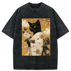 Washed Cotton Cat Tee on Sale for Spring