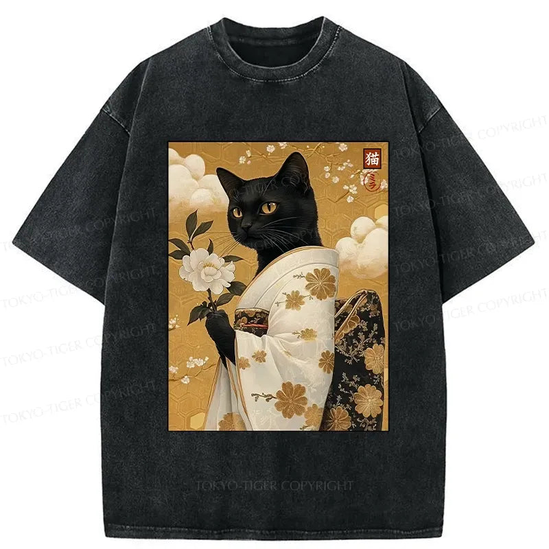Washed Cotton Cat Tee on Sale for Spring