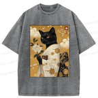 Washed Cotton Cat Tee on Sale for Spring