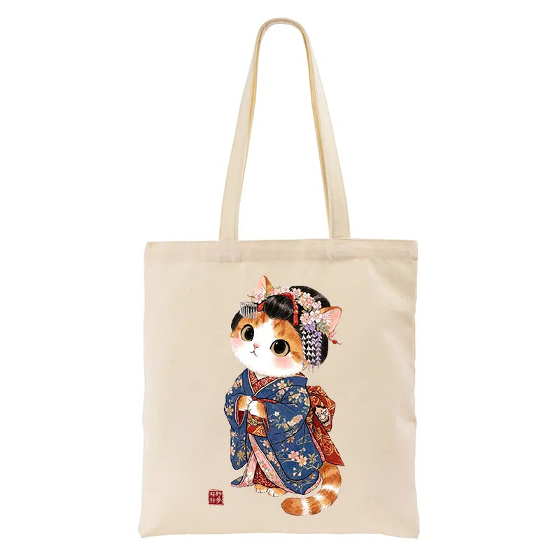 Kyoto-Lion Cat Dressed As A Geisha Funny Tote Bag