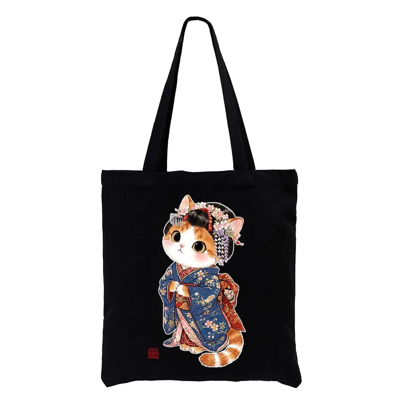 Kyoto-Lion Cat Dressed As A Geisha Funny Tote Bag