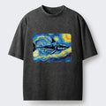 Van Gogh Shark Washed Tee for Daily Wear